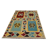 Handmade Vegetable Kilim 4' 4" x 6' 3" - No. AL48380