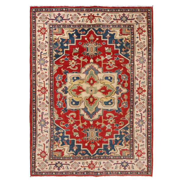Hand knotted Kazak Carpet 4' 1" x 5' 9" - No. AL46985