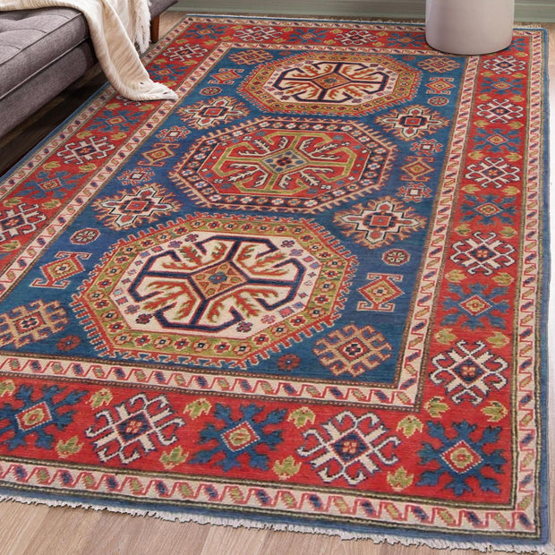 Blue Color Kazak Rug 4' 1" x 5' 10" - No. AL79681