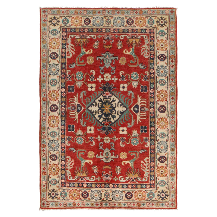 Hand knotted Kazak Carpet 4' 1" x 6' 0" - No. AL80186
