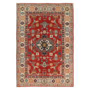 Hand knotted Kazak Carpet 4' 1" x 6' 0" - No. AL80186