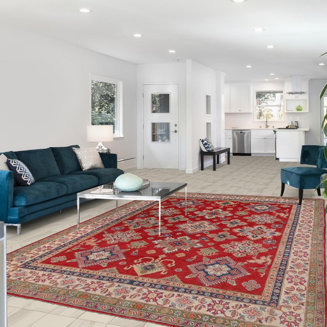 Hand Knotted Kazak Oriental Rug 8' 2" x 9' 11" - No. AL95163