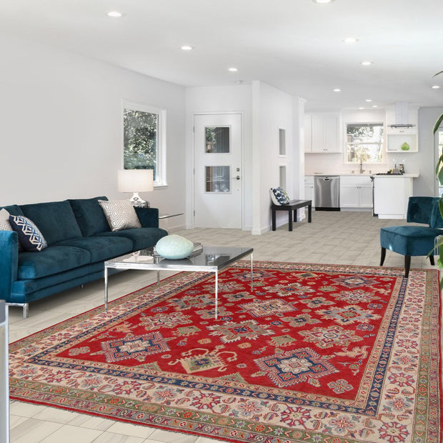 Hand Knotted Kazak Oriental Rug 8' 2" x 9' 11" - No. AL95163