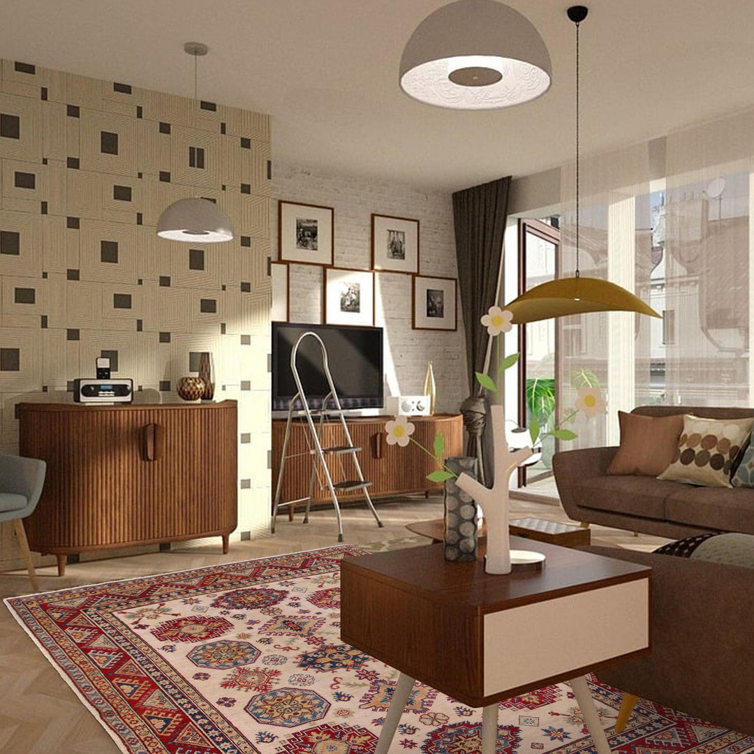 Handmade Kazak Area Rug 5' 4" x 8' 6" - No. AL59935