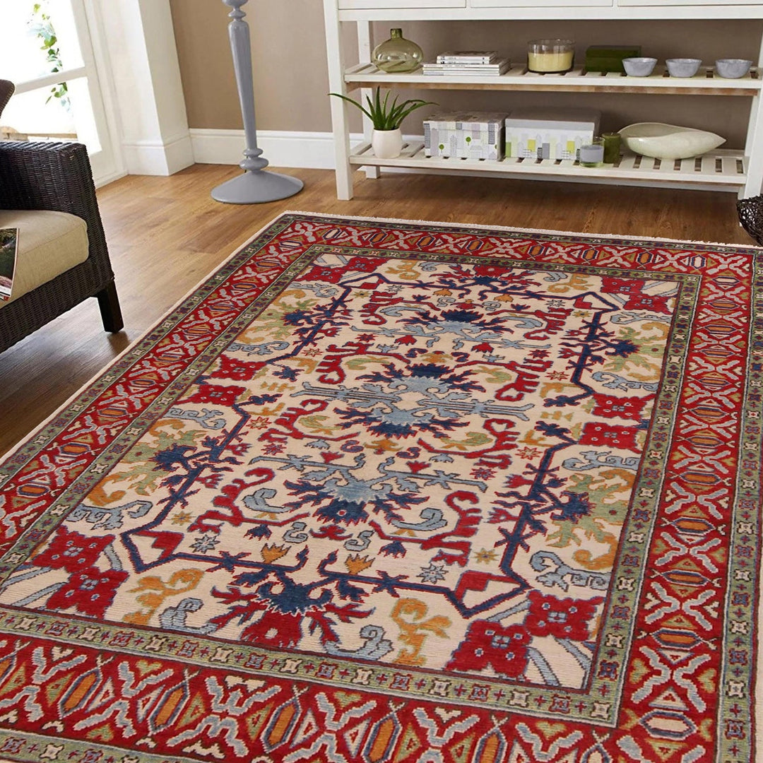 Handmade Kazak Area Rug 4' 11" x 6' 4" - No. AL67560