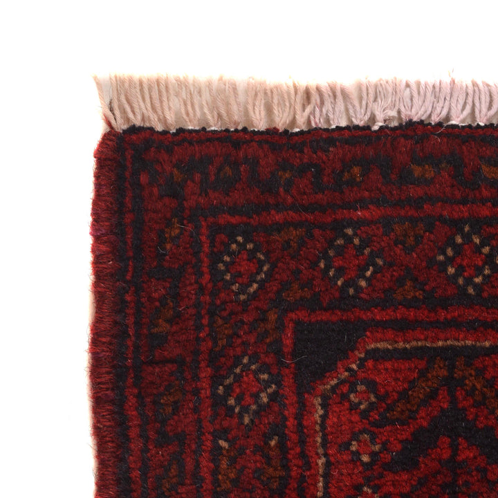 Red Afghan Khal Mohammadi Rug 3' 5" x 4' 9" Hand-Knotted | No. AL90352