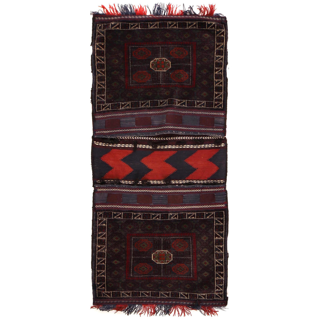 Afghan Saddle Bag Rug 2' 4" x 5' 2" Hand-Knotted | No. AL25221