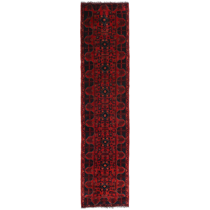 Red Color Khal Mohammadi Runner Rug 2' 1" x 9' 5" - No. AL61995