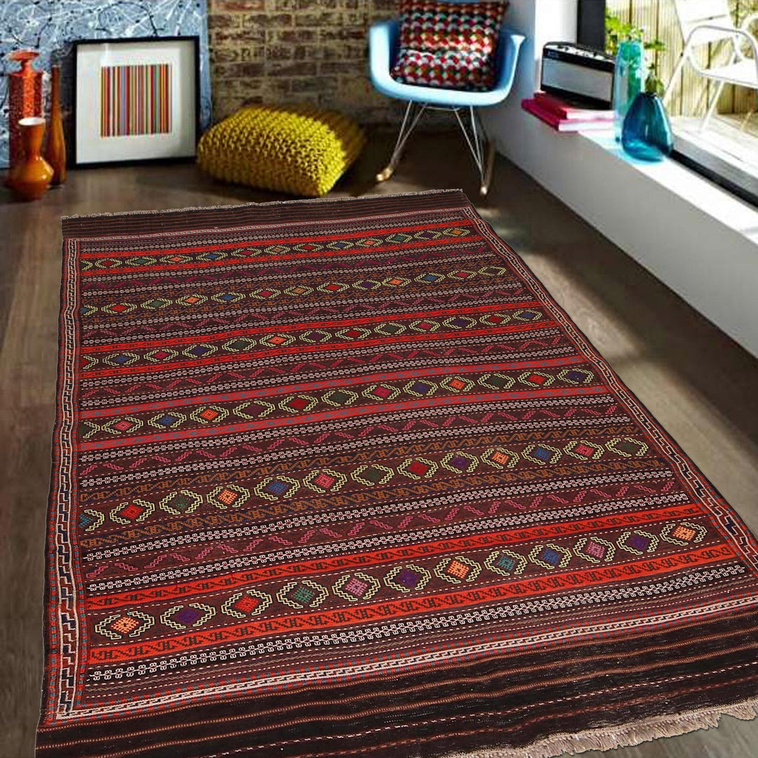 Afghan Laghari Kilim 4' 9" x 6' 7" - No. AL99968