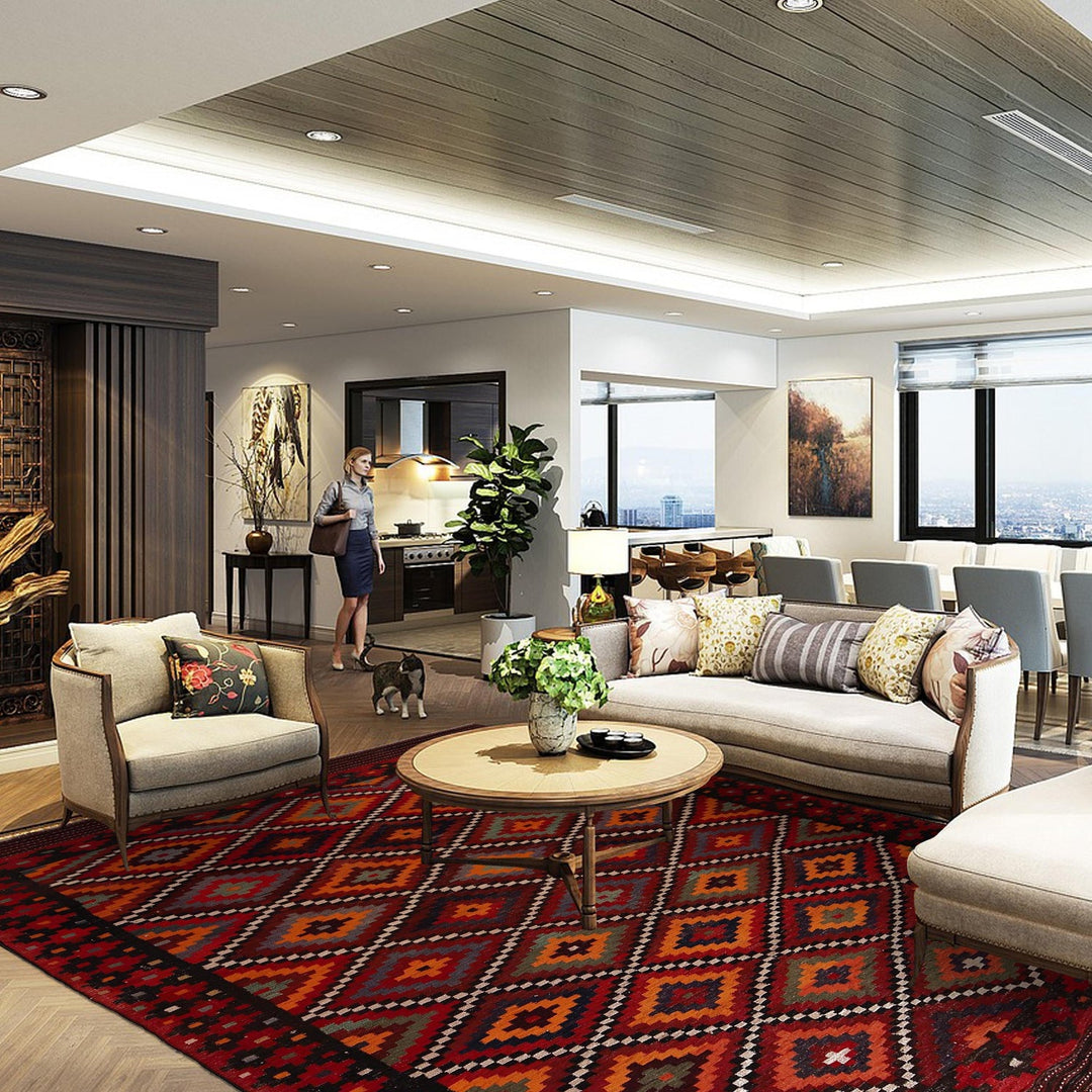 Handmade Maimana Kelim 6' 10" x 10' 6" - No. AL98739