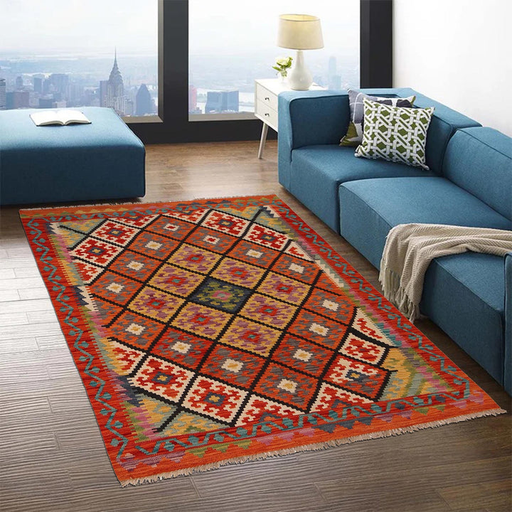 Hand Woven Wool Kelim 5' 0" x 6' 3" - No. AL68404