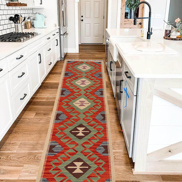 Afghan Vegetable Kilim Rug 1' 8" x 6' 3" Flat-Weave view 9