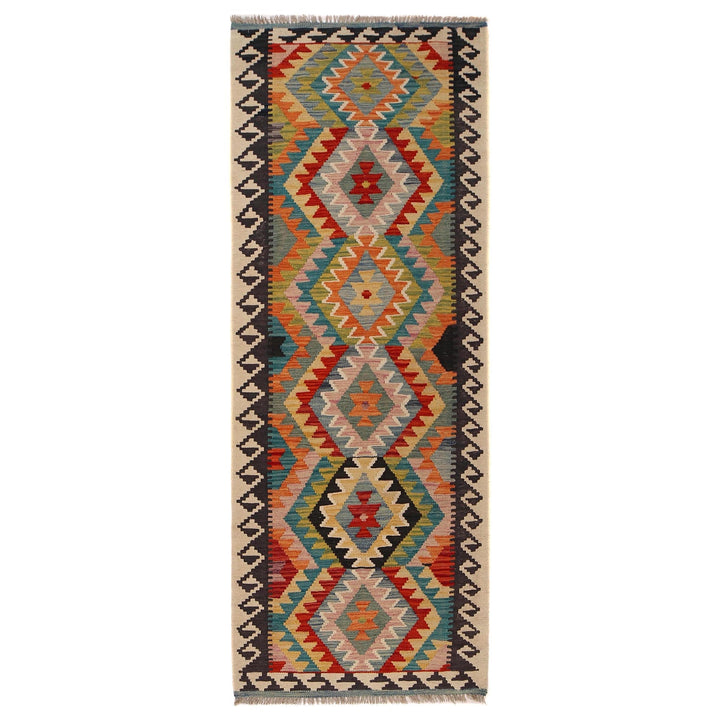 Hand Knotted Afghan Style Kilim Runner 2' 11" x 8' 0" - No. AL56771