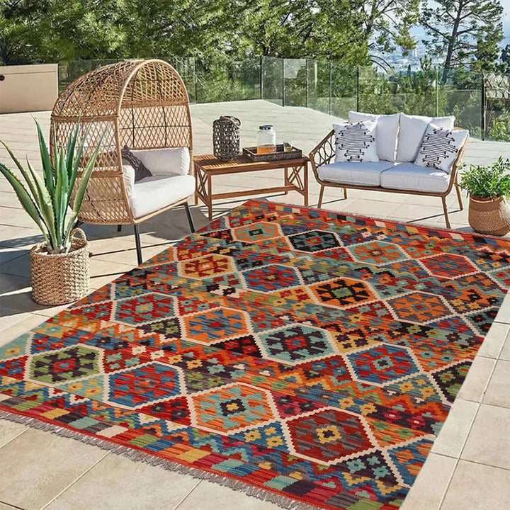 Handmade Vegetable Kelim 5' 1" x 6' 1" - No. AL61275