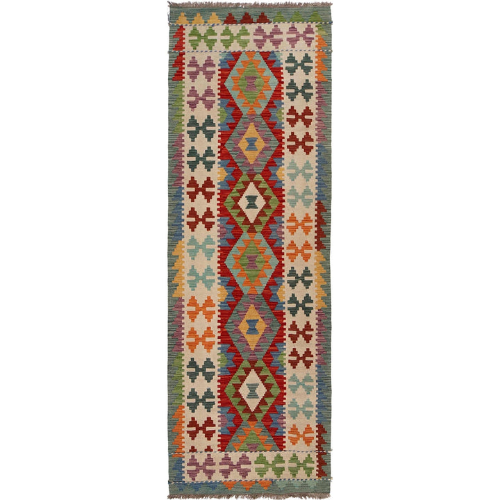 Hand Knotted Afghan Style Kilim Runner 2' 8" x 8' 2" - No. AL15100
