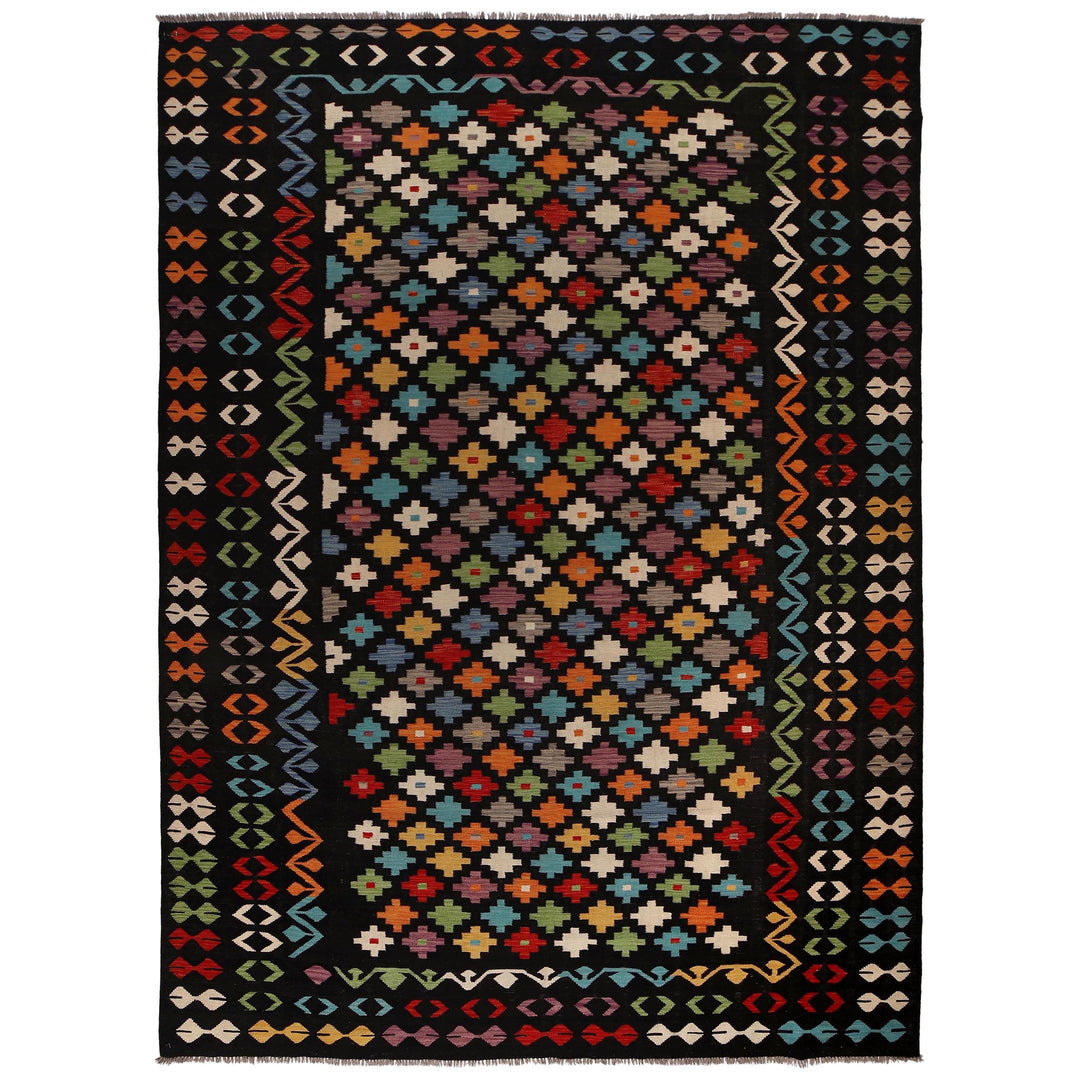 Afghan Kilim Rug 8' 8" x 12' 0" Flat-Weave