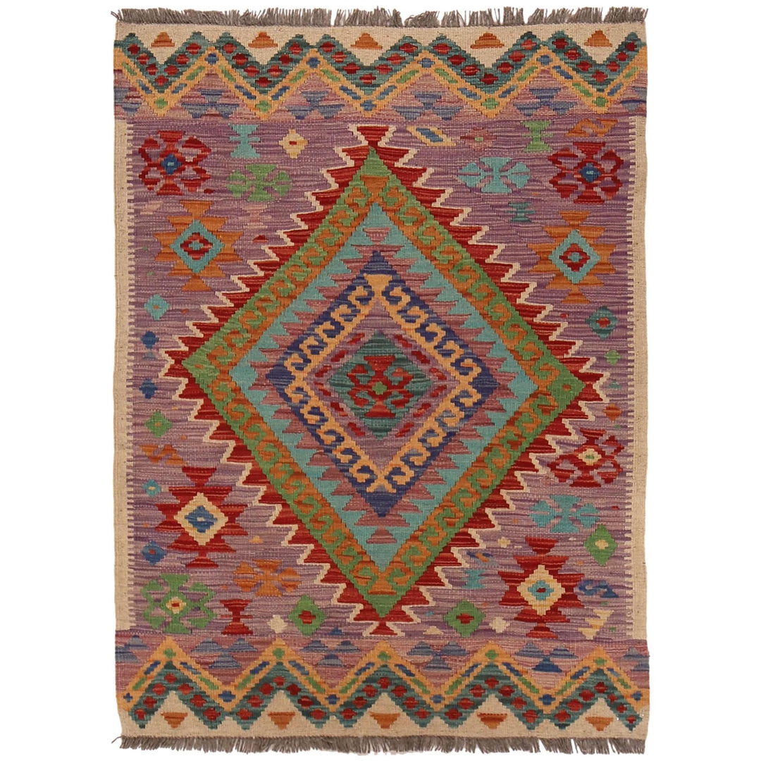 Handmade Turkish Design Wool Kilim 2' 11" x 3' 11" - No. AL12938