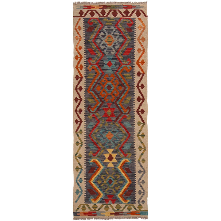 Afghan Kilim Rug 2' 1" x 6' 5" Flat-Weave