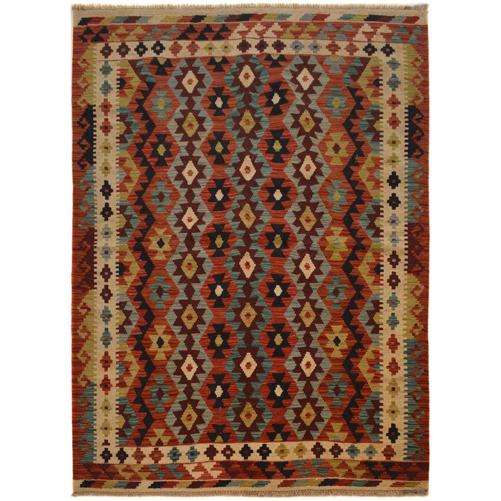 Handmade Afghan Vegetable Kilim 4' 11" x 6' 10" - No. AL41284
