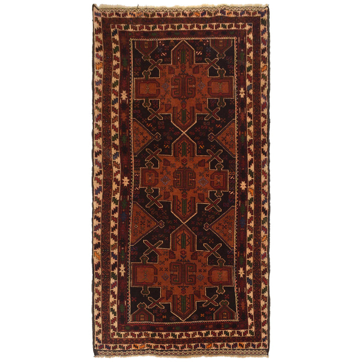 Afghan Baluchi Rug 3' 5" x 6' 7" Hand-Knotted