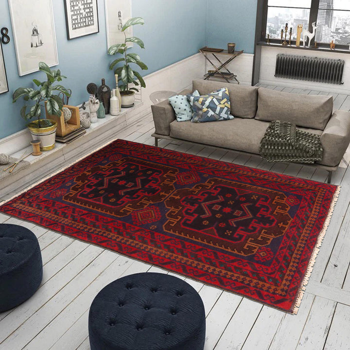 Afghan Baluchi Rug 2' 11" x 5' 0" Hand-Knotted view 9