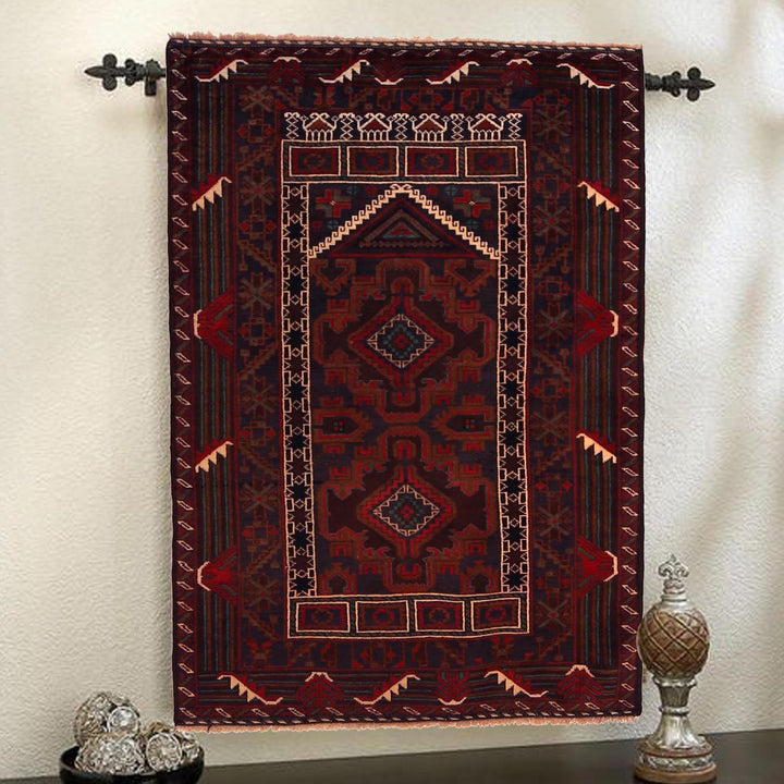 Red Color Prayer Rug 2' 10" x 4' 11" - No. AL59460