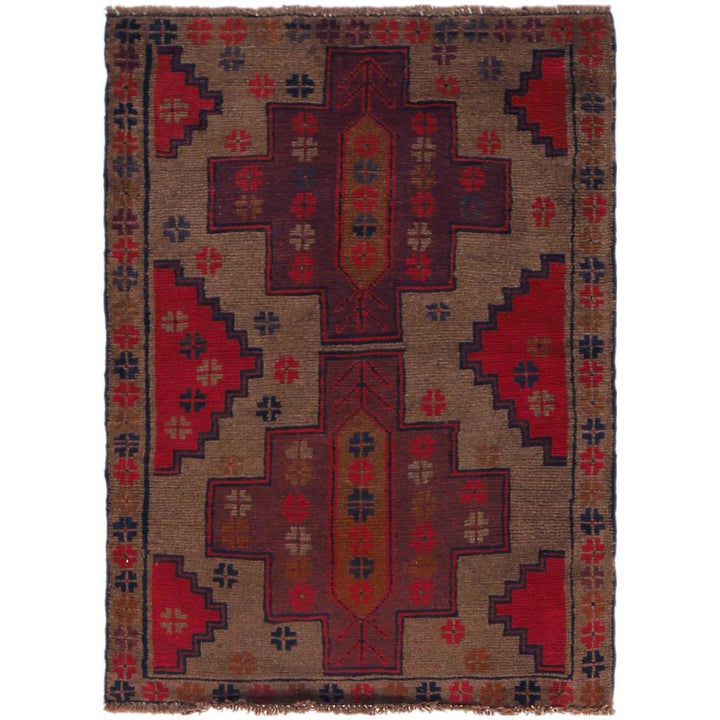 Brown Color Baluchi Rug 2' 11" x 4' 5" - No. AL71201