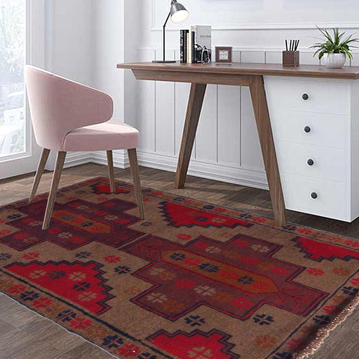 Brown Color Baluchi Rug 2' 11" x 4' 5" - No. AL71201