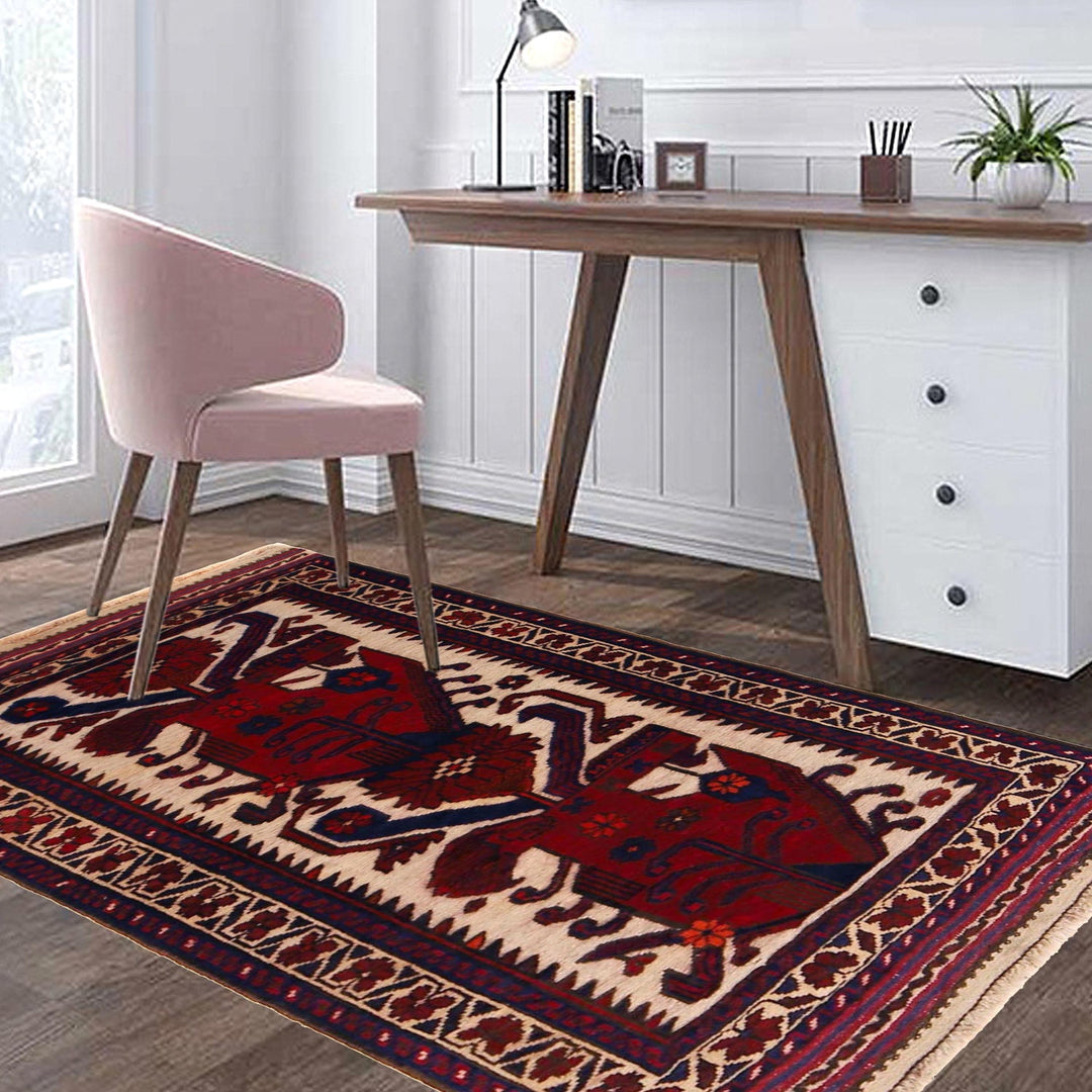 Hand Knotted Baluchi Rug 2' 7" x 4' 5" - No. AL59185