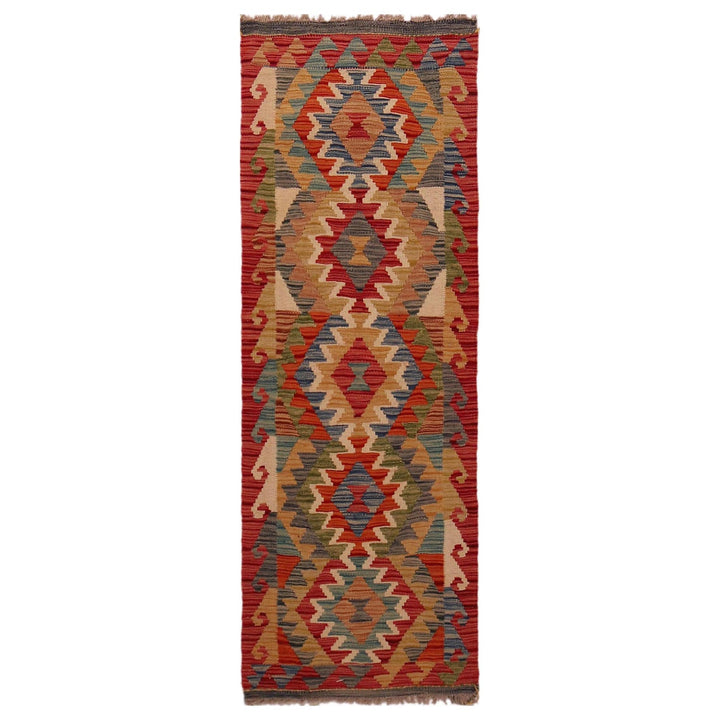 Hand Knotted Afghan Style Kilim Runner 1' 8" x 5' 1"  - No. AL32746