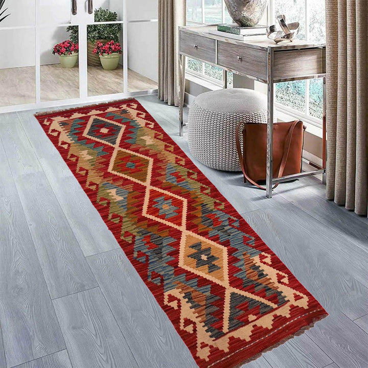 Handmade Turkish Design Wool Kilim Runner 1' 8" x 4' 10"  - No. AL43470