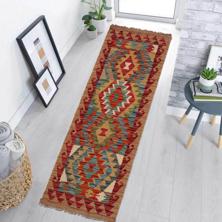 Afghan Vegetable Kilim Rug 1' 8" x 4' 11" Flat-Weave view 9