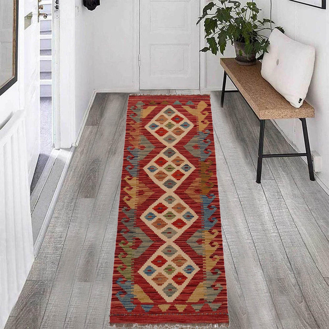 Hand Knotted Flatweave Kilim Runner 1' 8" x 4' 11"  - No. AL91328
