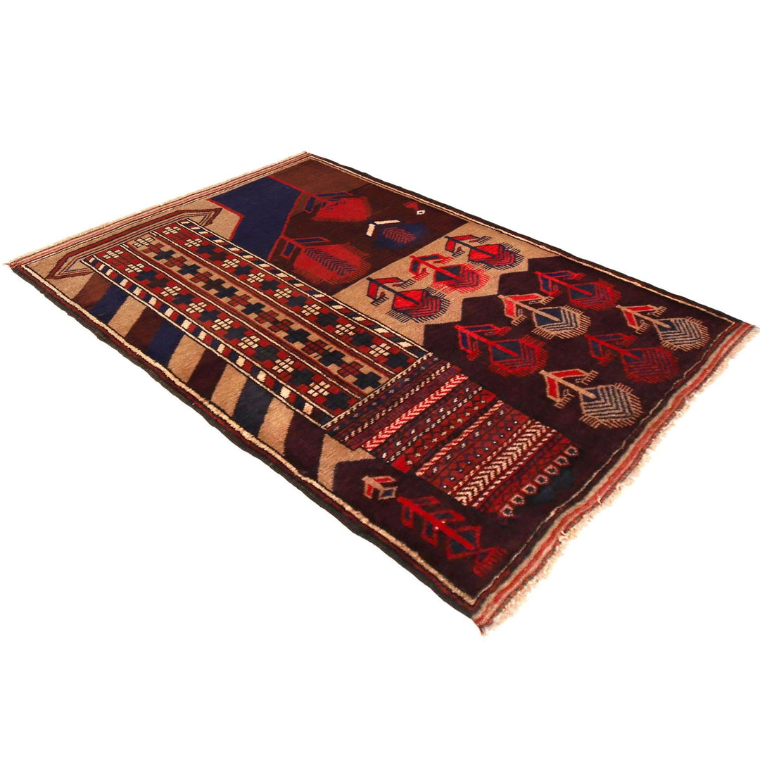 Afghan Pictorial Rug 2' 11" x 4' 6" Hand-Knotted view