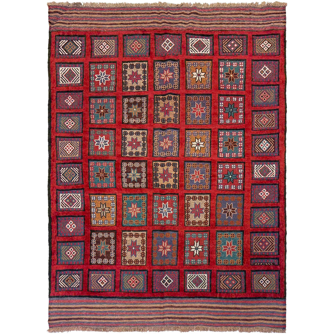 Afghan Barjasta Kilim Rug 4' 0" x 6' 0" Flat-Weave