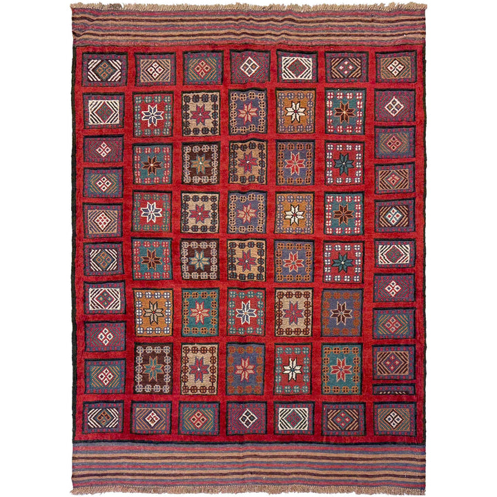 Afghan Barjasta Kilim Rug 4' 0" x 6' 0" Flat-Weave