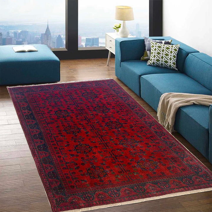 Handwoven Khal Mohammadi Afghan Carpet 5' 0" x 6' 6" - No. AL86714