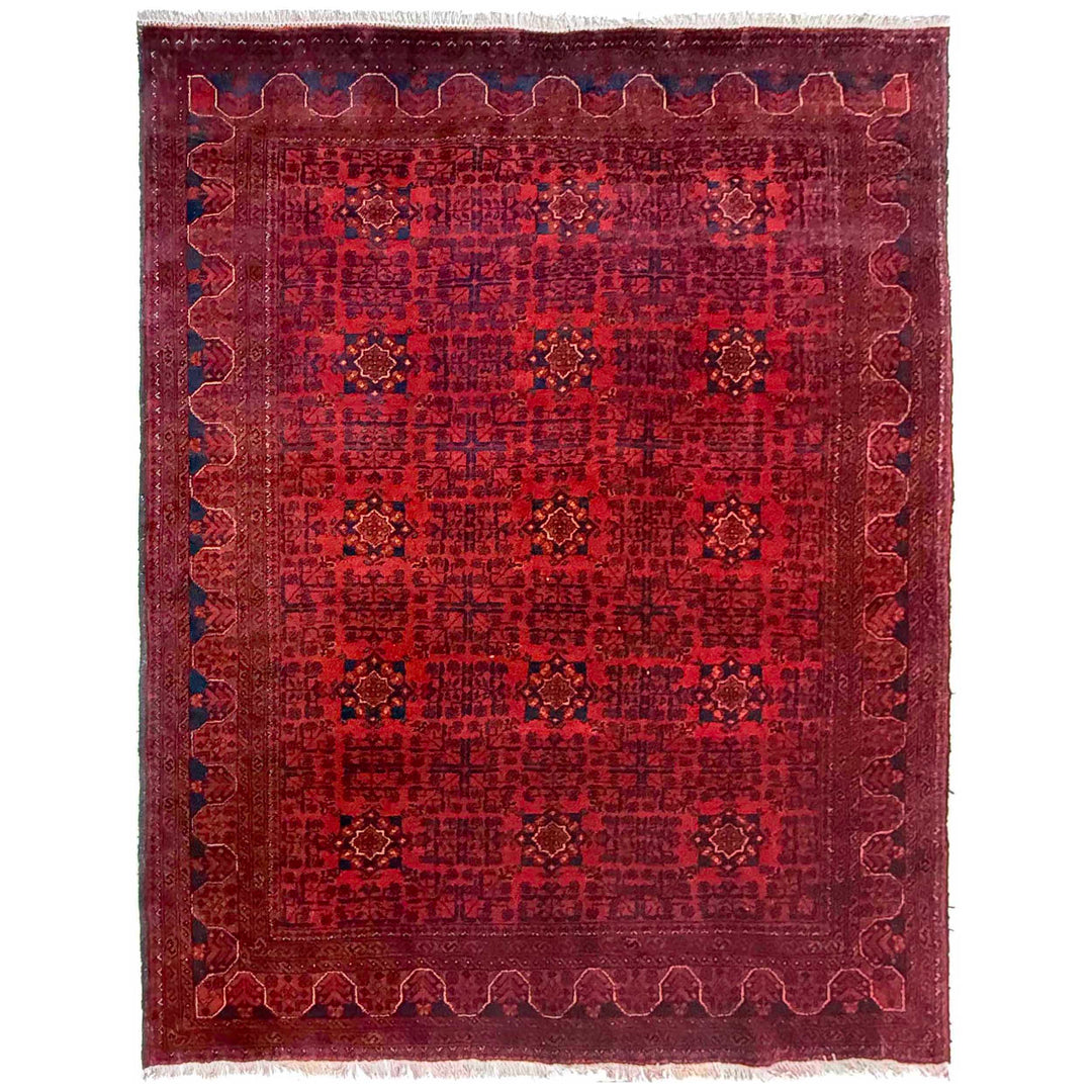 Red Afghan Khal Mohammadi Rug 5' 3" x 6' 3" Hand-Knotted