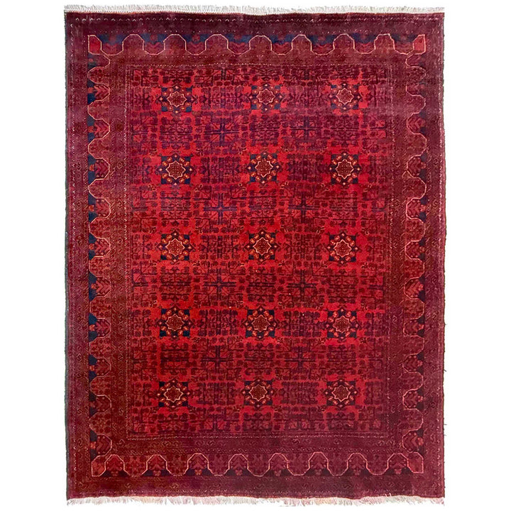 Red Afghan Khal Mohammadi Rug 5' 3" x 6' 3" Hand-Knotted