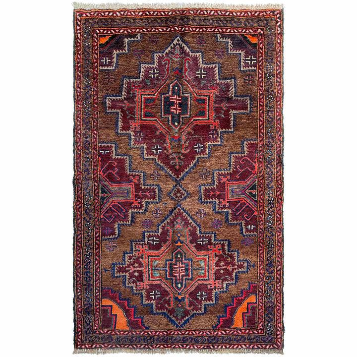 Afghan Baluchi Rug 3' 7" x 6' 0" Hand-Knotted | No. AL50827