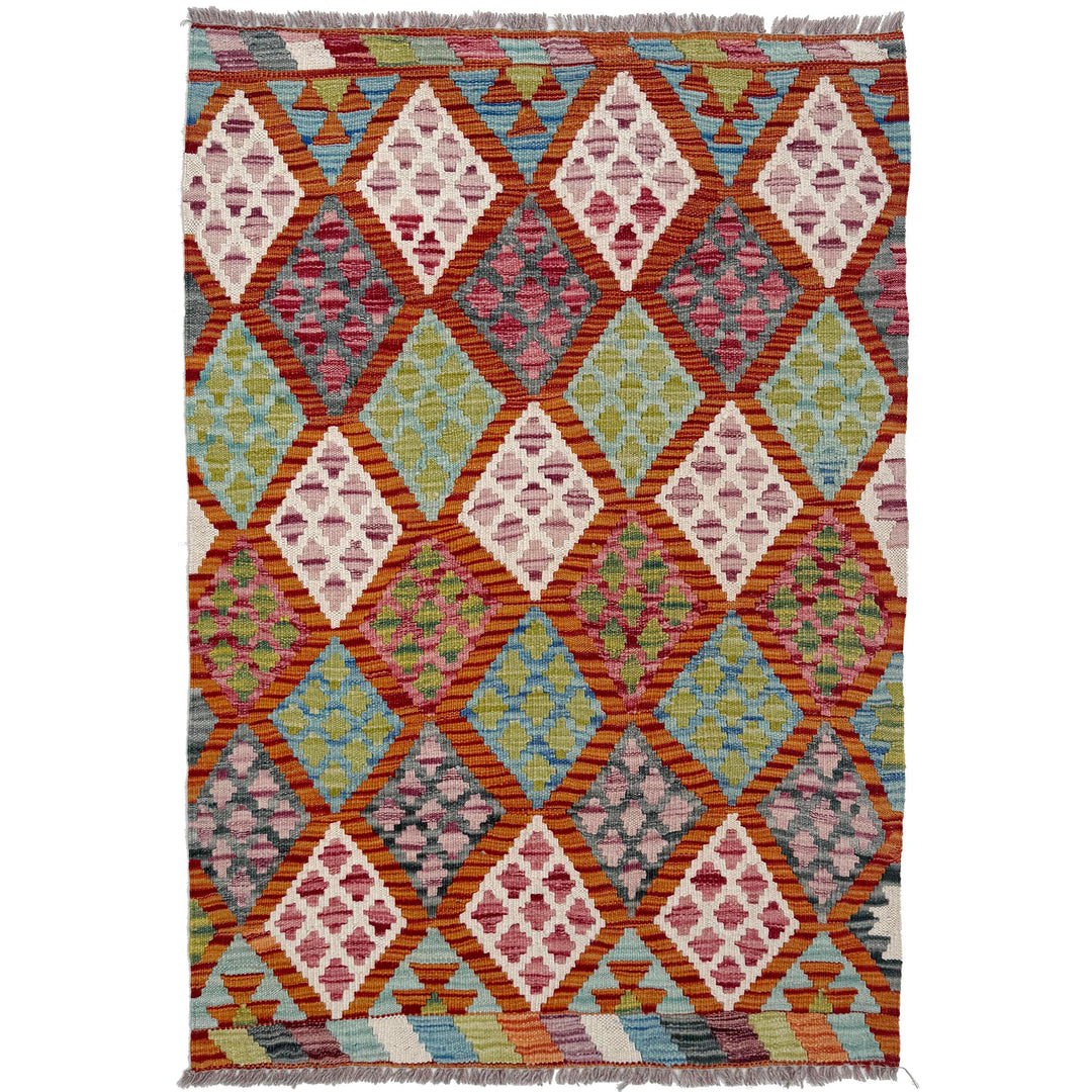 Afghan Kilim Rug 2' 9" x 4' 0" Flat-Weave
