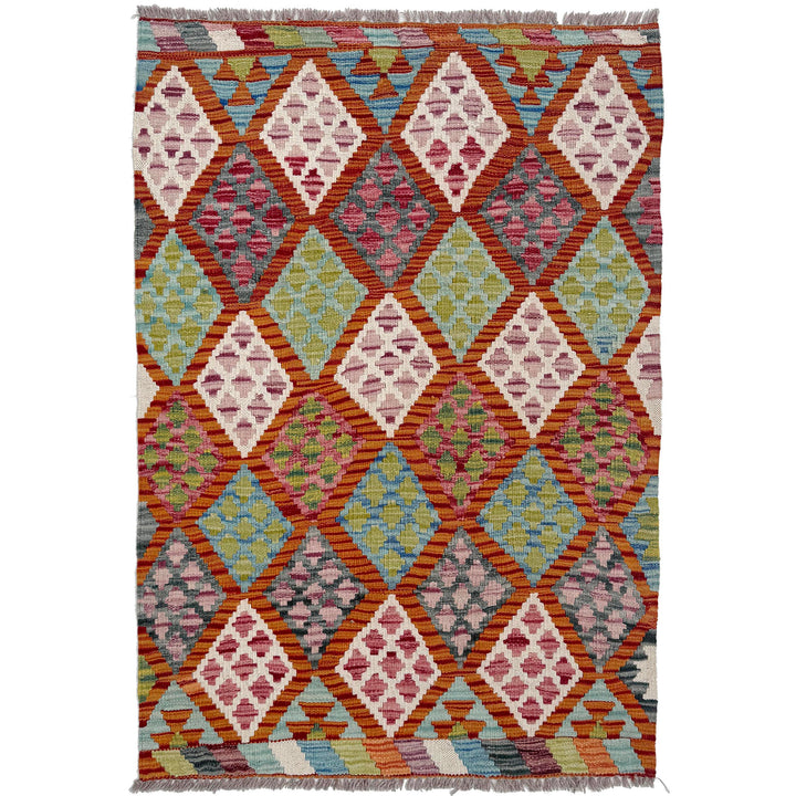 Afghan Kilim Rug 2' 9" x 4' 0" Flat-Weave