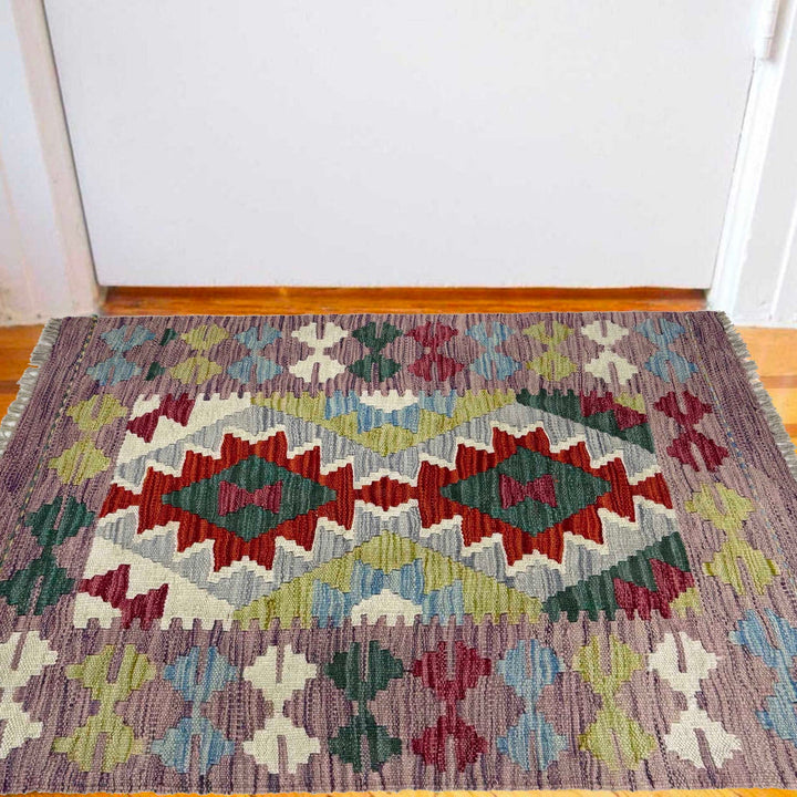 Handmade Afghan Vegetable Kilim 2' 1" x 2' 11" - No. AL90826
