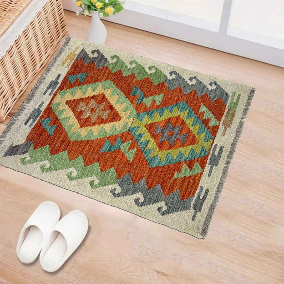 Handmade Vegetable Kilim 2' 0" x 2' 8" - No. AL74336