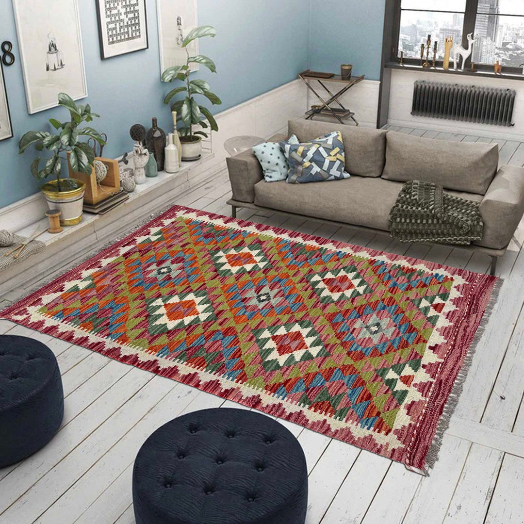 Handmade Vegetable Kilim 2' 9" x 4' 0" - No. AL72563