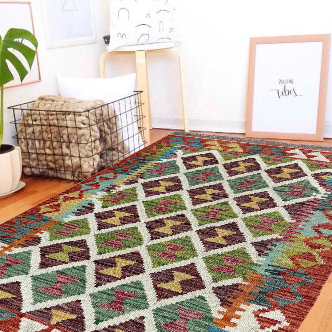 Handmade Vegetable Kelim 2' 9" x 3' 11" - No. AL60003