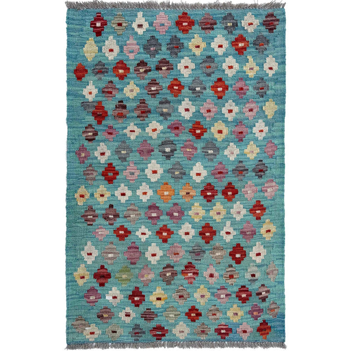 Hand Knotted Afghan Style Kilim 2' 4" x 3' 8" - No. AL16050