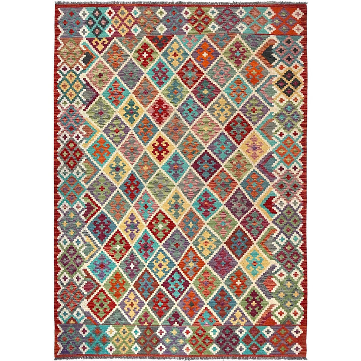 Handmade Vegetable Kilim 6' 8" x 9' 9" - No. AL48611