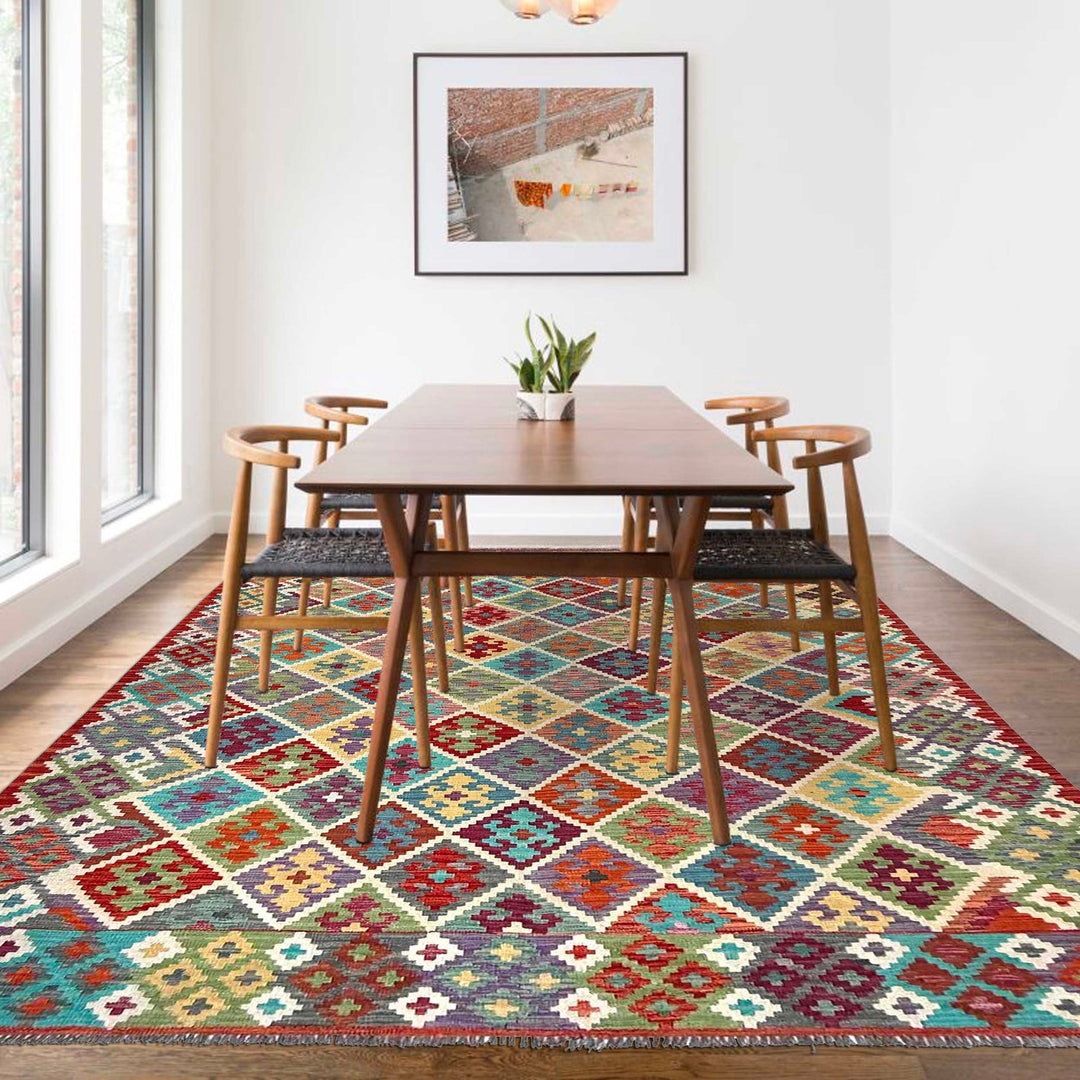 Handmade Vegetable Kilim 6' 8" x 9' 9" - No. AL48611