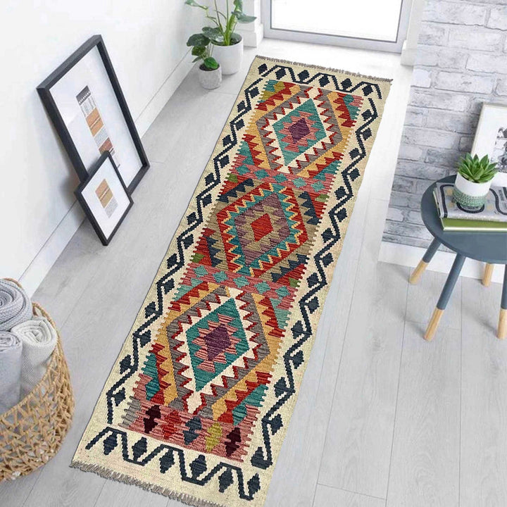 Hand Woven Wool Kelim Runner 2' 1" x 5' 11" - No. AL63822